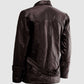 Brown Leather Reefer Jacket