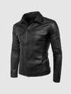 Button Closure Leather Jacket