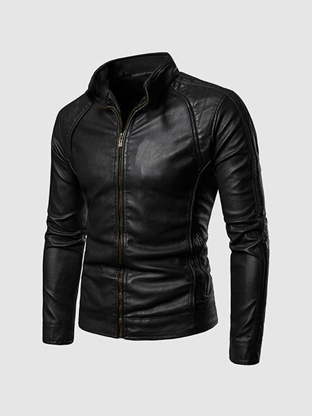 High Collar Black Jacket