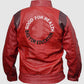 Red Leather Bomber Jacket