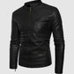 Small Collar Leather Jacket