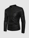 Small Collar Leather Jacket