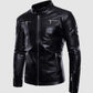 Standing Collar Leather Jacket