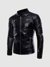Standing Collar Leather Jacket
