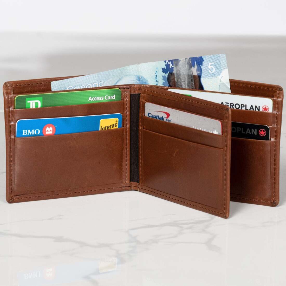 Mid Wing Leather Wallet - Serena Brown