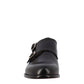 Men's double buckle shoe in black leather