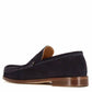 Handmade dark blue suede men's moccasin