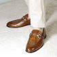 Classic moccasin with horsebit for men in brown leather