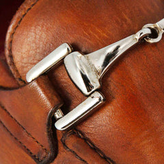 Classic moccasin with horsebit for men in brown leather