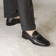 Classic men's horsebit moccasin in black leather