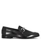 Men's black leather moccasin with horsebit
