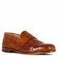 Elegant vintage brown men's loafer in woven leather