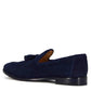 Handmade suede moccasin with blue tassels