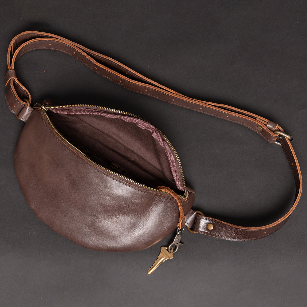Nexus Leather Belt Bag - Antique Brown