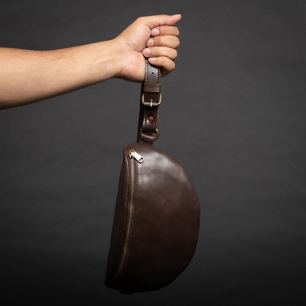 Nexus Leather Belt Bag - Antique Brown