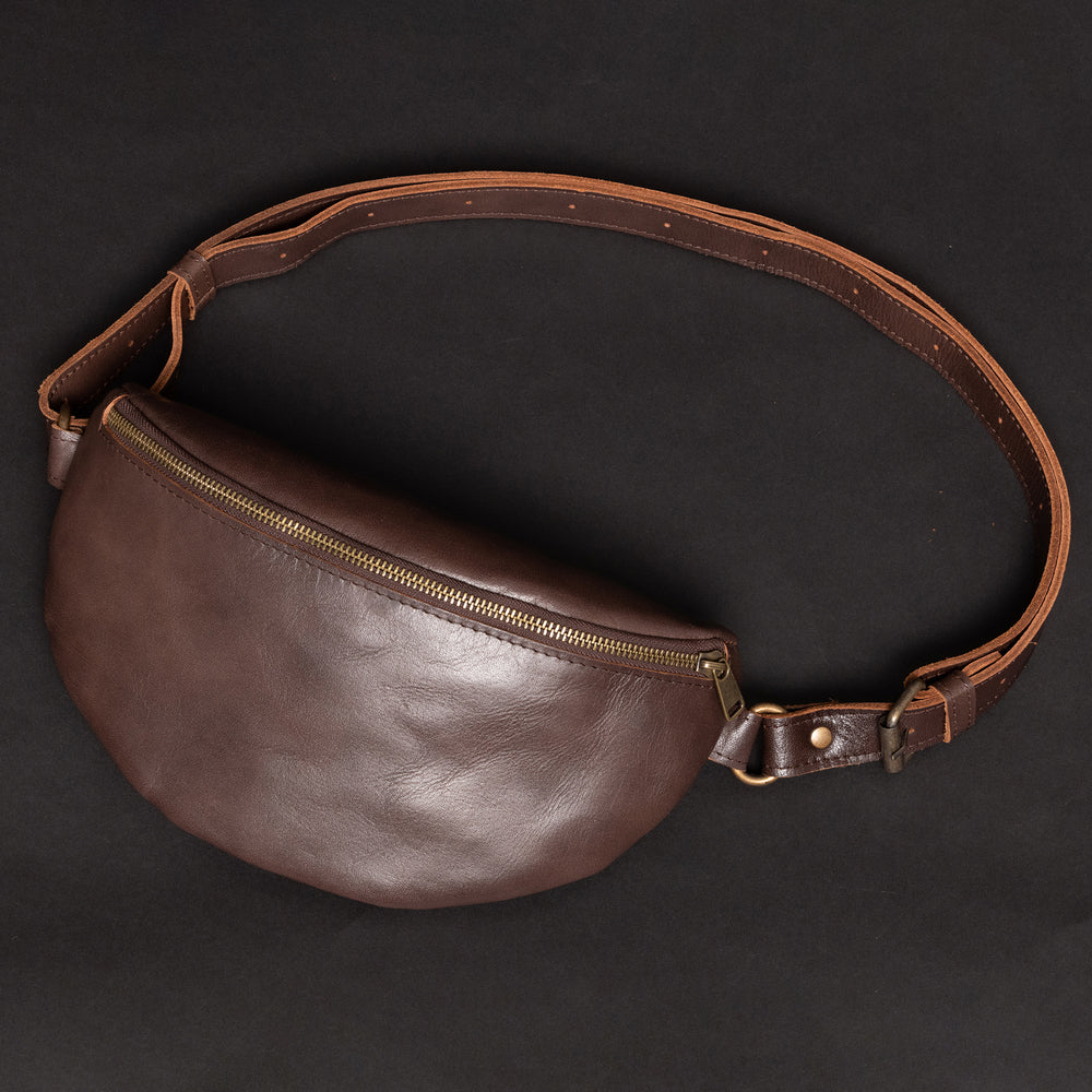 Nexus Leather Belt Bag - Antique Brown