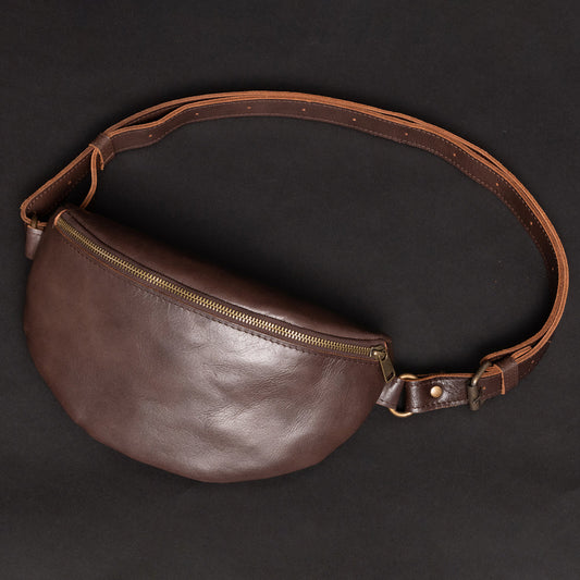 Nexus Leather Belt Bag - Antique Brown