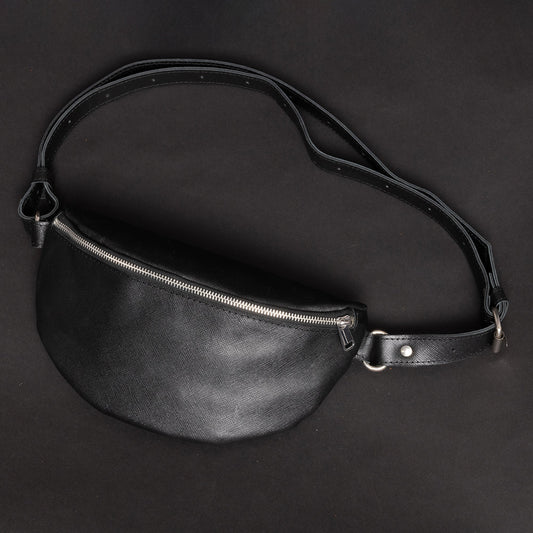 Nexus Leather Belt Bag - Saffiano Black