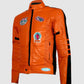 Orange Leather Motorcycle Jacket