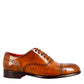Men's elegant brown leather semi brogue oxford