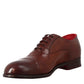 Men's elegant dark brown oxford in leather and red lining