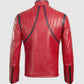 Red Leather Quilted Jacket