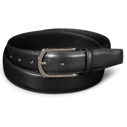 Single Stitch Leather Belt - Black