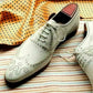 Men's White Genuine Leather Wingtip Oxford Shoes