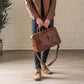 Slim Leather Briefcase 17" - Serena Brown