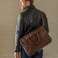 Slim Leather Briefcase 17" - Dark Brown