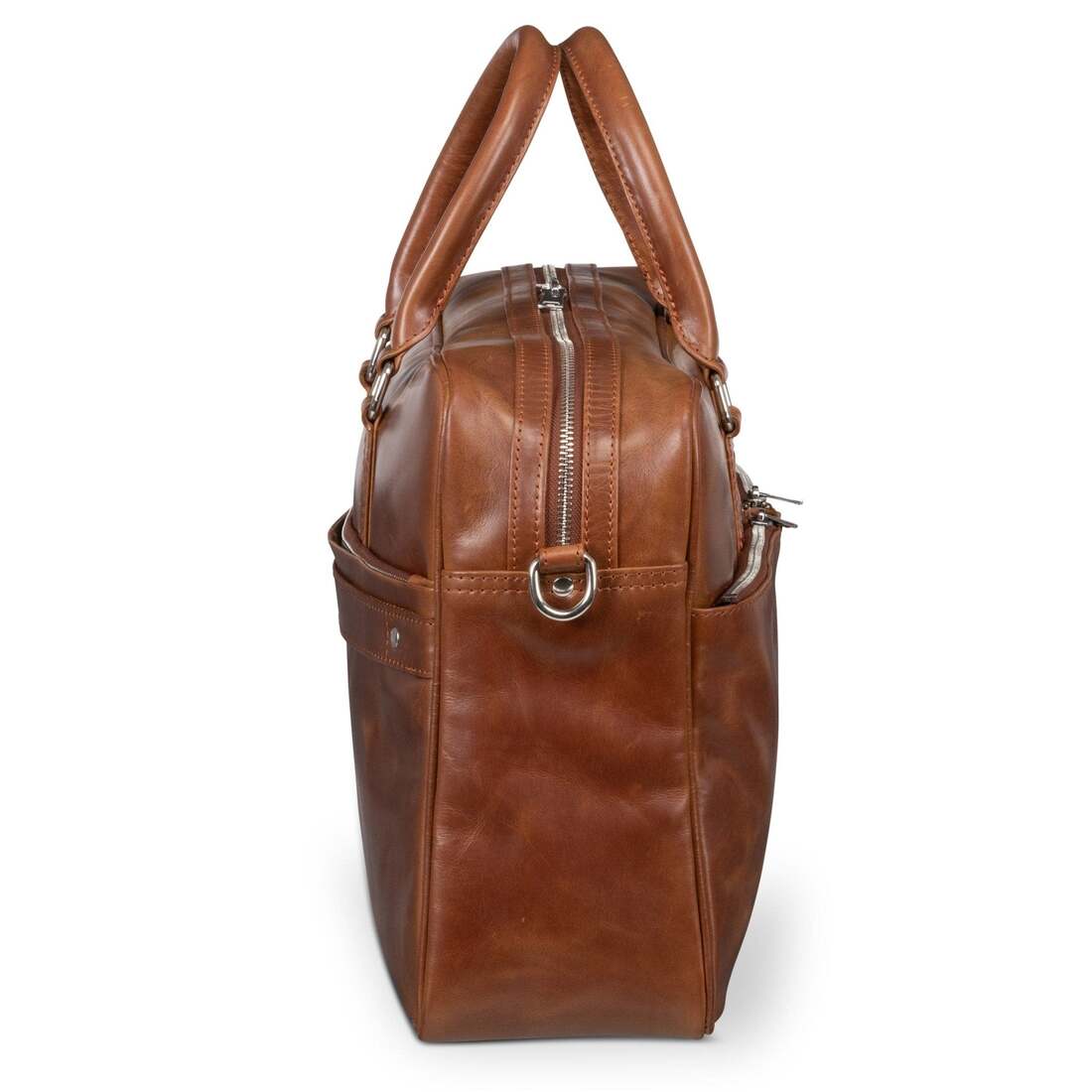 Slim Leather Briefcase 17" - Serena Brown