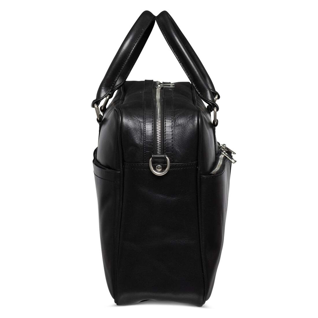 Slim Leather Briefcase 17" - Black
