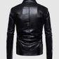 Standing Collar Leather Jacket