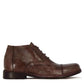 Men's lace-up ankle boots in dark brown leather