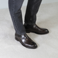 Handmade brown leather men's elegant chelsea boots