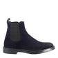 Chelsea boot in blue suede with rubber sole