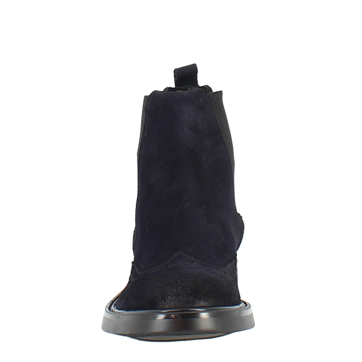 Chelsea boot in blue suede with rubber sole
