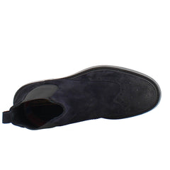 Chelsea boot in blue suede with rubber sole