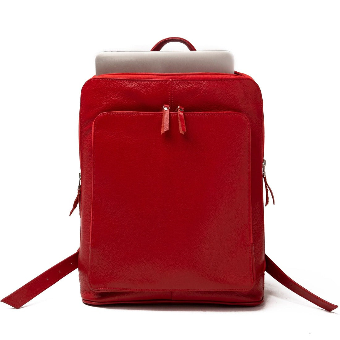 Tech Leather Backpack - Red