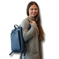 Tech Leather Backpack - Blue