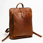 Tech Leather Backpack - Saddle