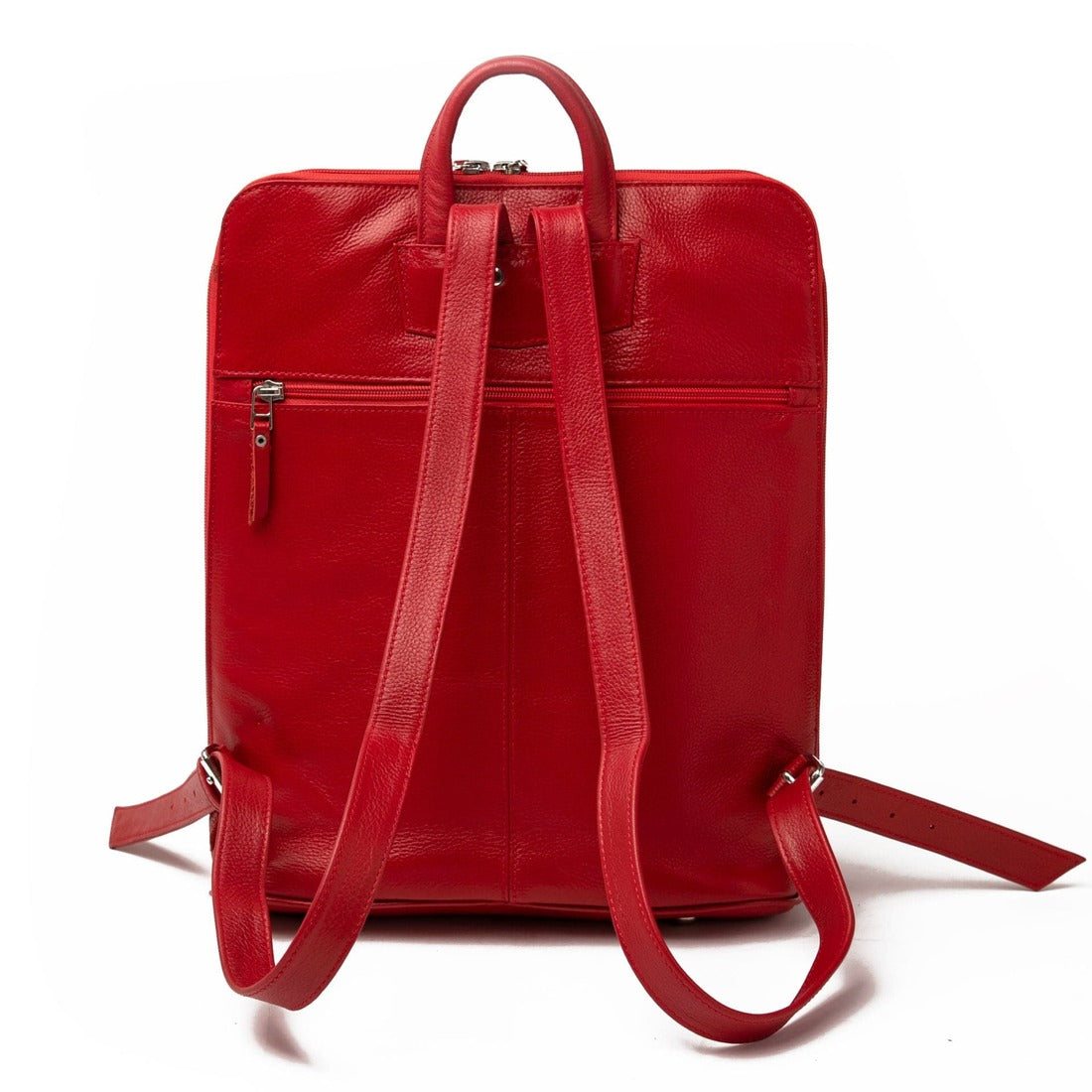 Tech Leather Backpack - Red