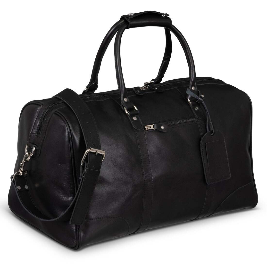 Tourist 50L Leather Duffle - Black