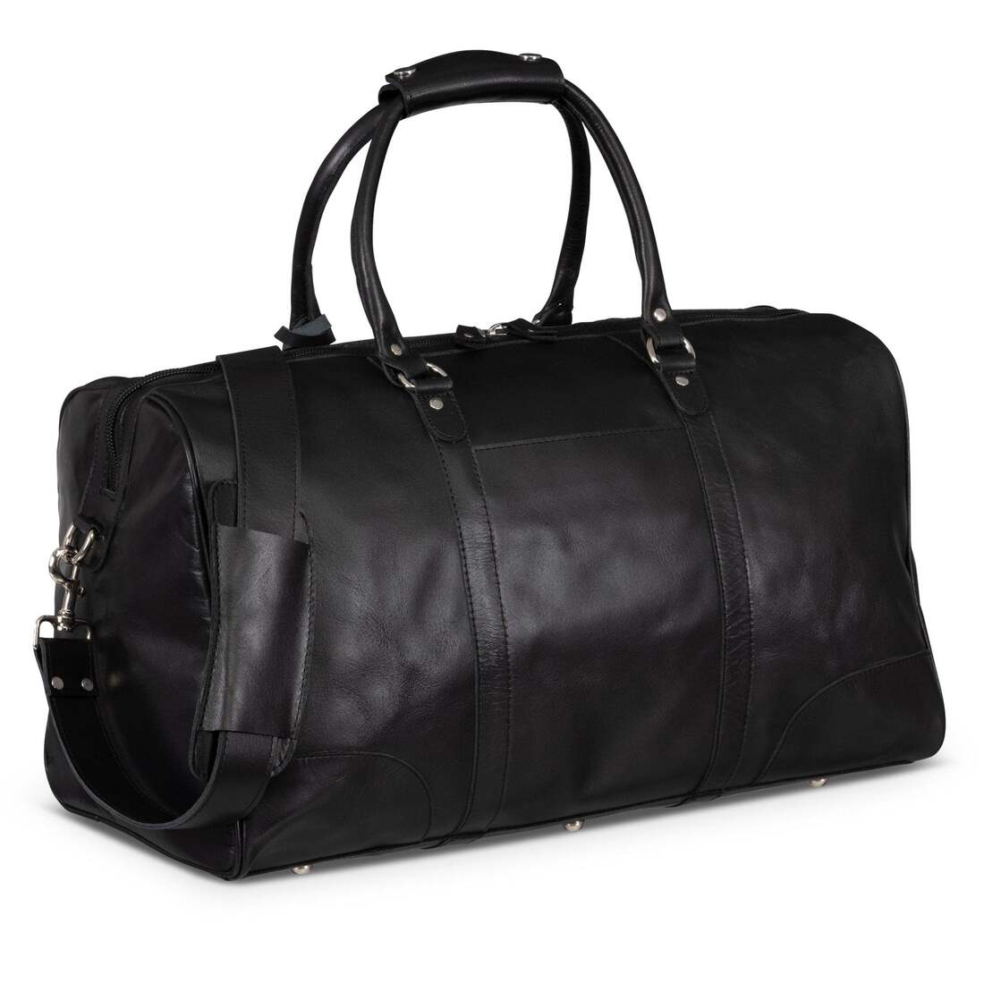 Tourist 50L Leather Duffle - Black