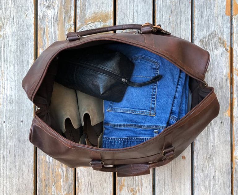 Tourist 50L Leather Duffle - Antique Brown