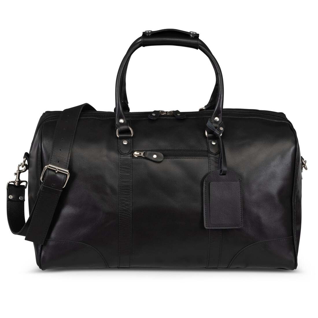 Tourist 50L Leather Duffle - Black