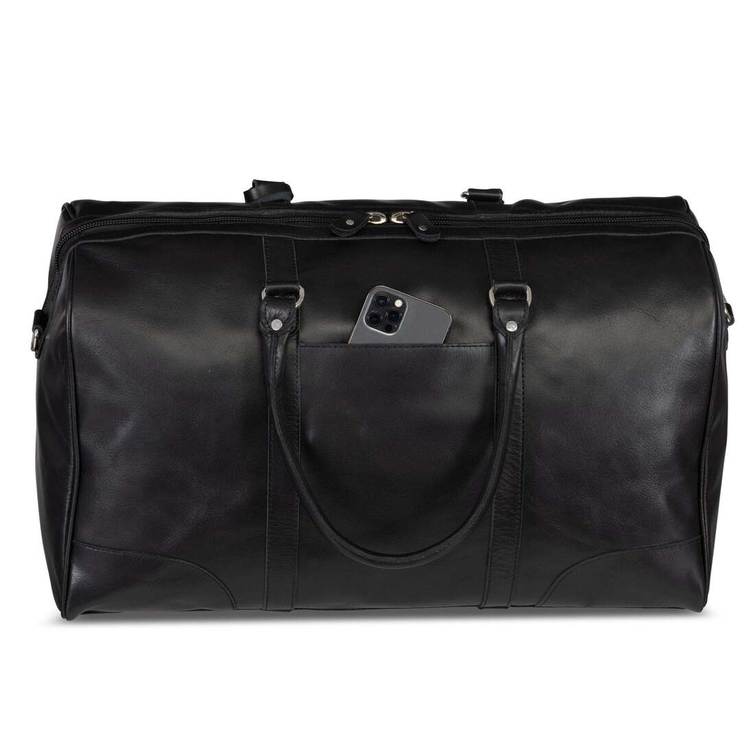 Tourist 50L Leather Duffle - Black