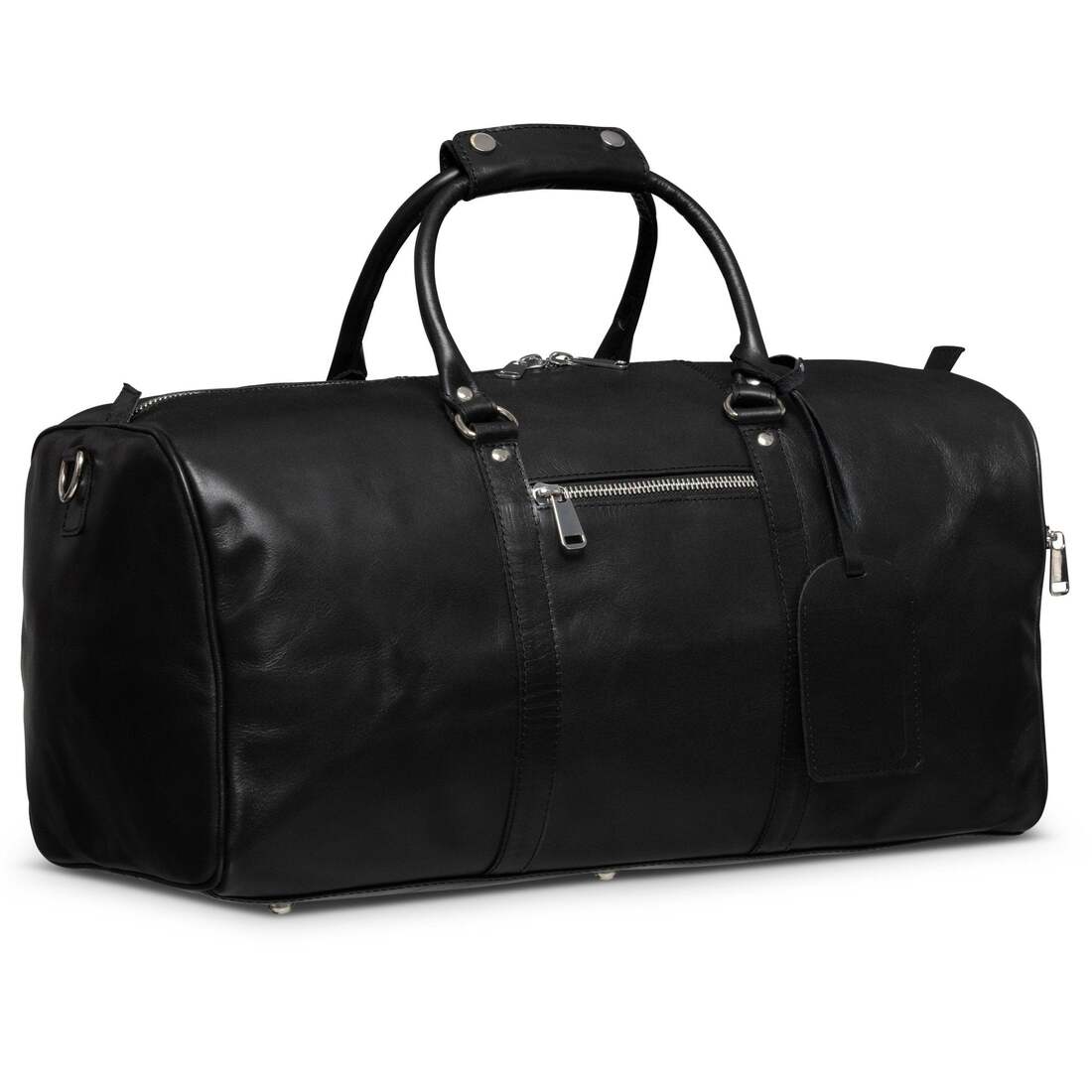 Traveler 45L Leather Duffle - Black