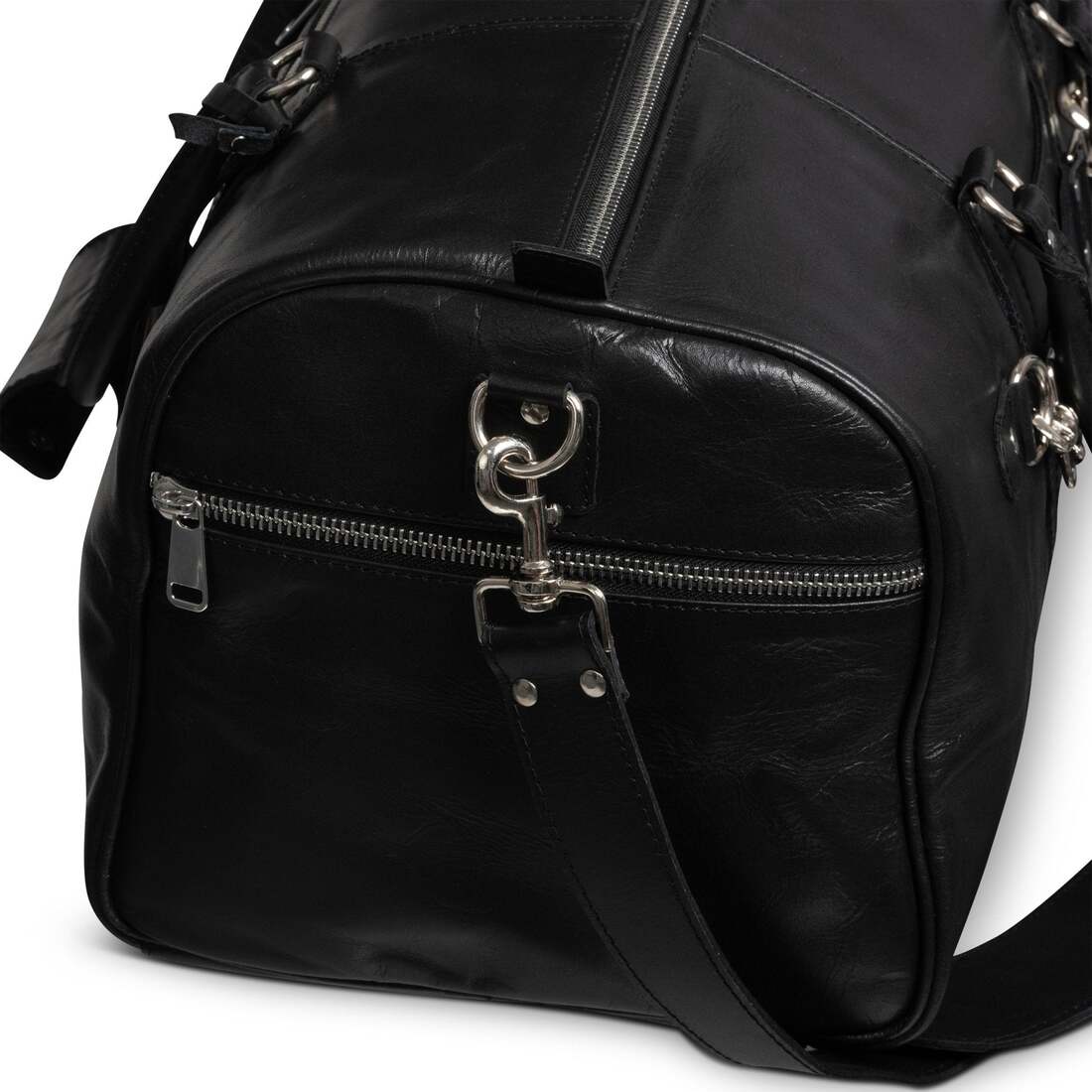 Traveler 45L Leather Duffle - Black