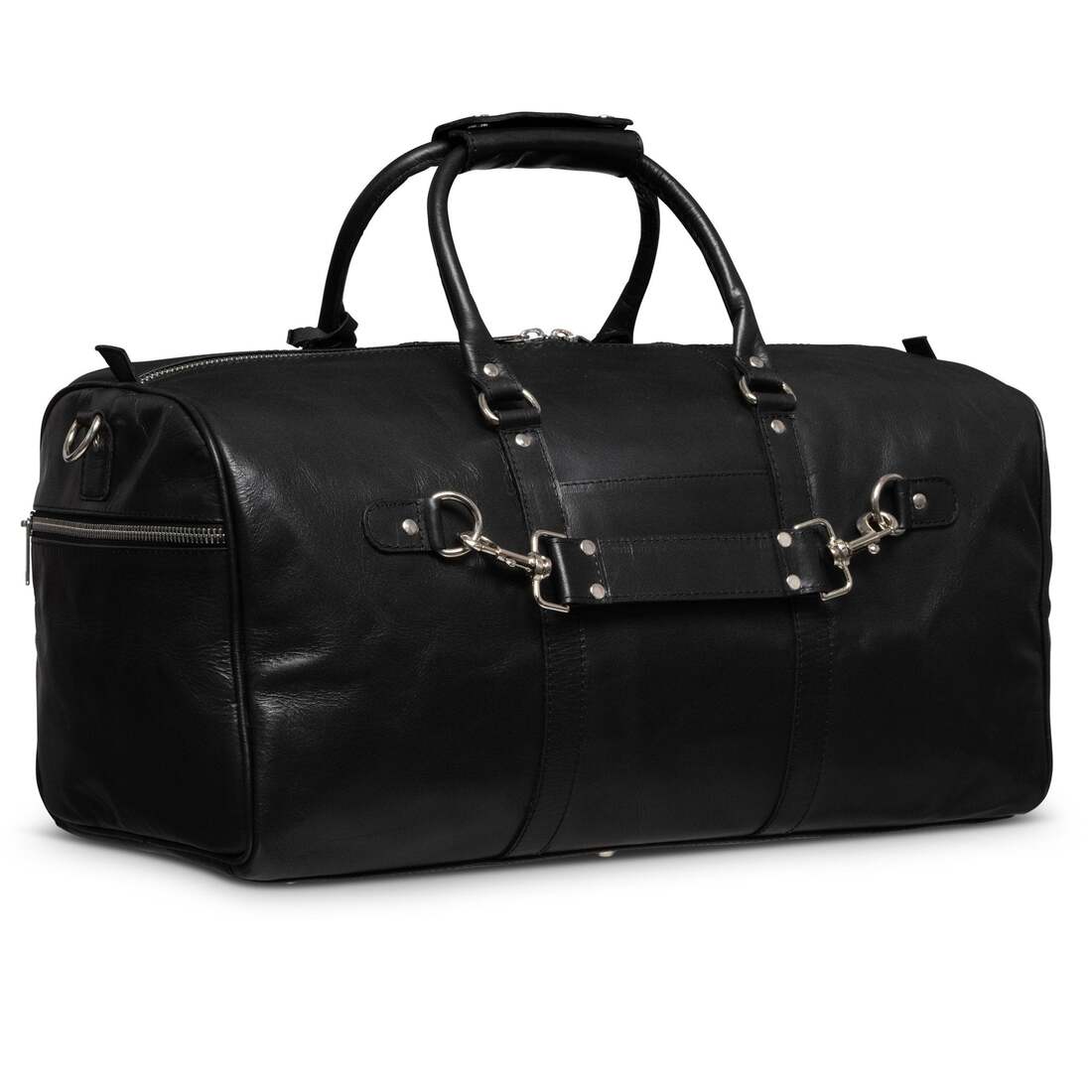 Traveler 45L Leather Duffle - Black